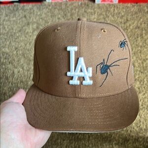 New Era Tan Cap with Spider Design